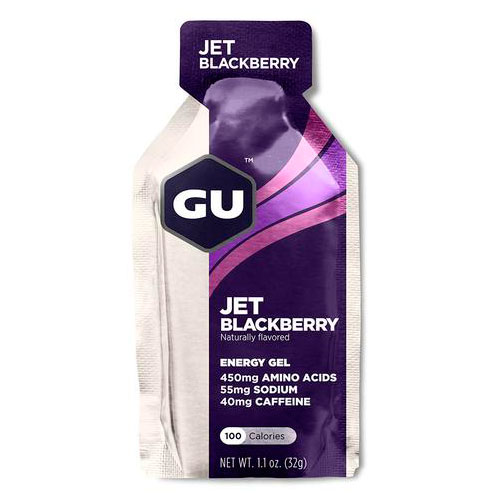 GU Energy Gel Jet Blackberry Caja 24 con Cafeína